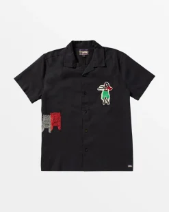 RVCA OBLOW FLORAL SHORT SLEEVE WOVEN SHIRT RVCA Black Sale