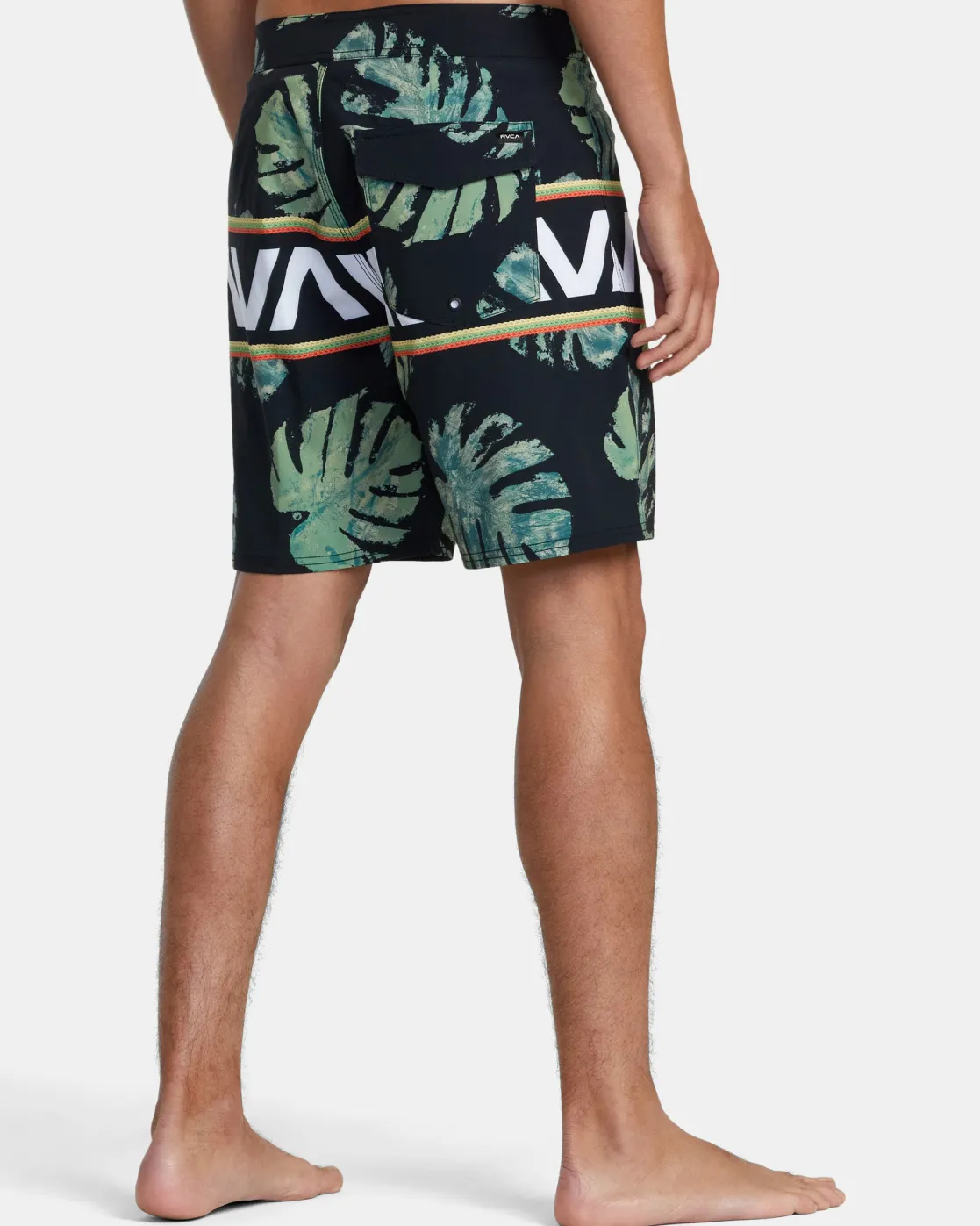 RVCA OBLOW HAWAII BANDED BOARDSHORTS 18'' Black Clearance