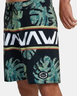 RVCA OBLOW HAWAII BANDED BOARDSHORTS 18'' Black Clearance