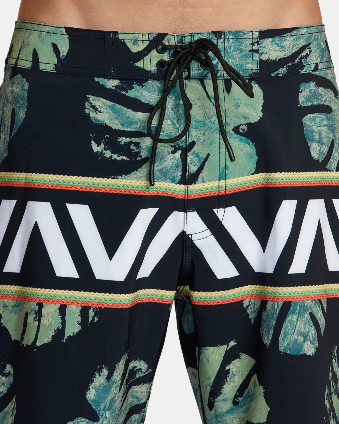 RVCA OBLOW HAWAII BANDED BOARDSHORTS 18'' Black Clearance