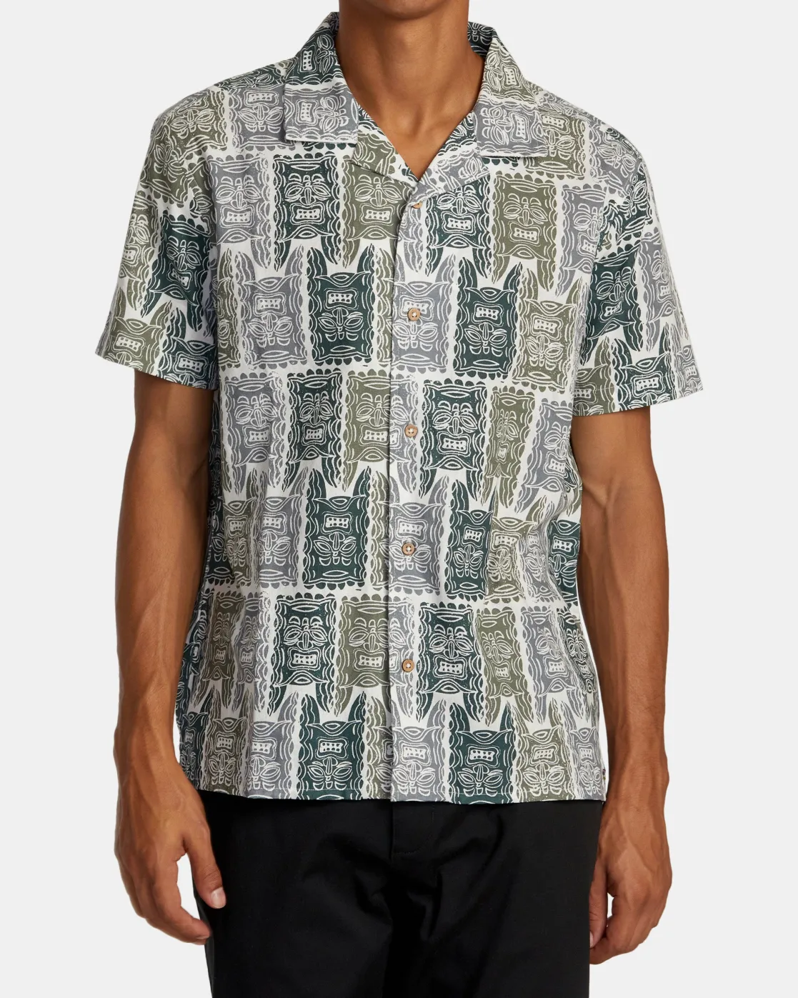 RVCA OBLOW TAPA SHORT SLEEVE SHIRT Antique White Discount