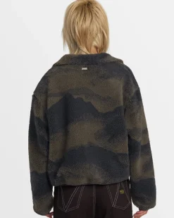 RVCA OH HUSH SHERPA JACKET Green Haze Best