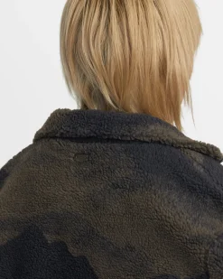 RVCA OH HUSH SHERPA JACKET Green Haze Best