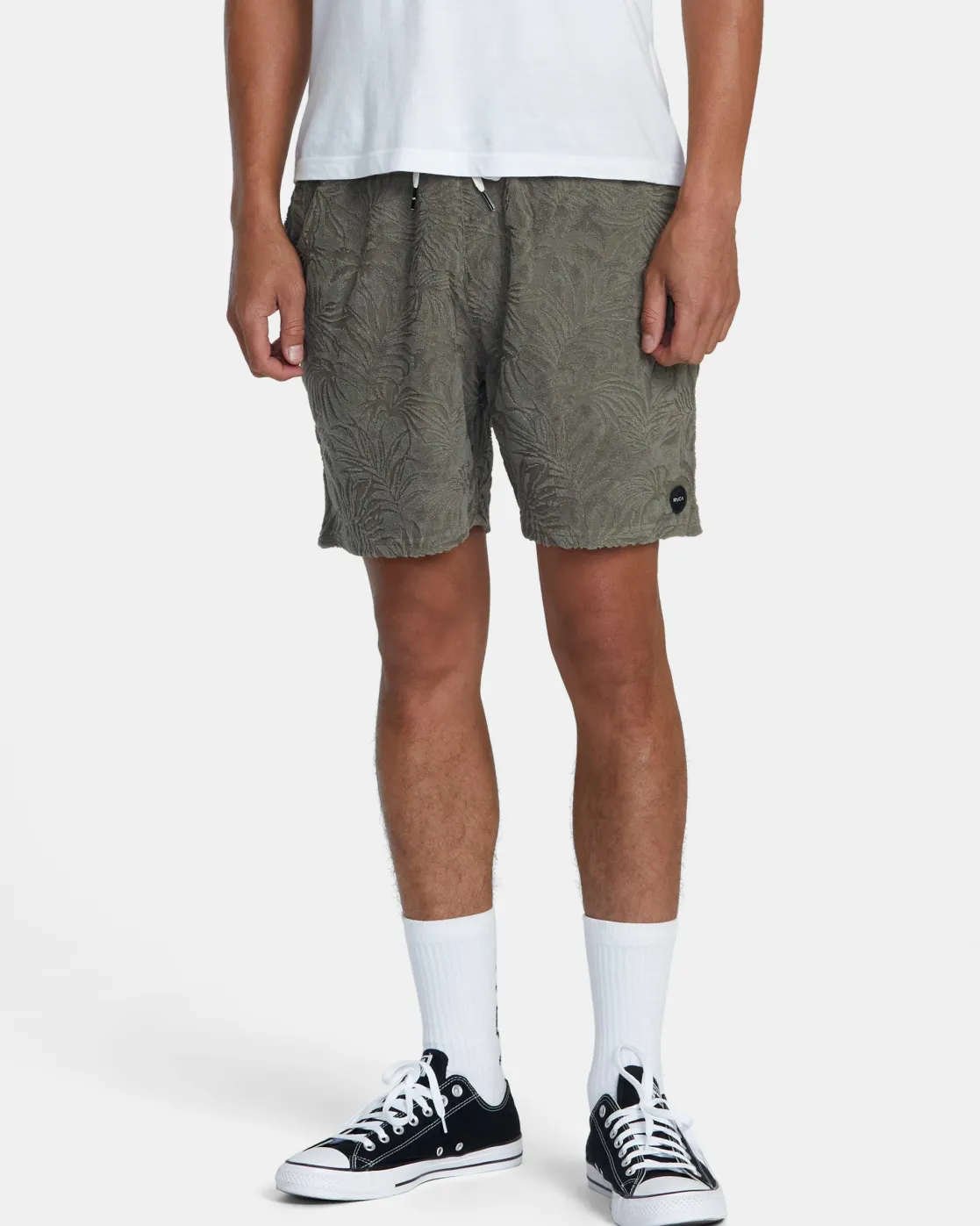 RVCA PALMS DOWN 17" ELASTIC WAIST SHORTS Mushroom Sale