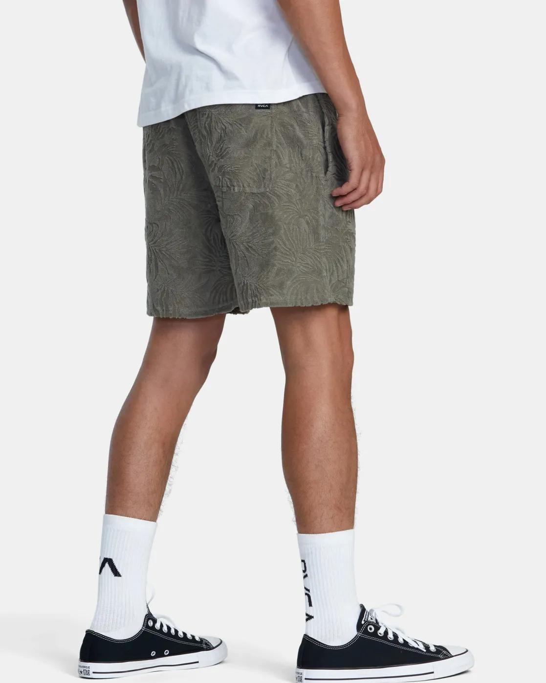 RVCA PALMS DOWN 17" ELASTIC WAIST SHORTS Mushroom Sale