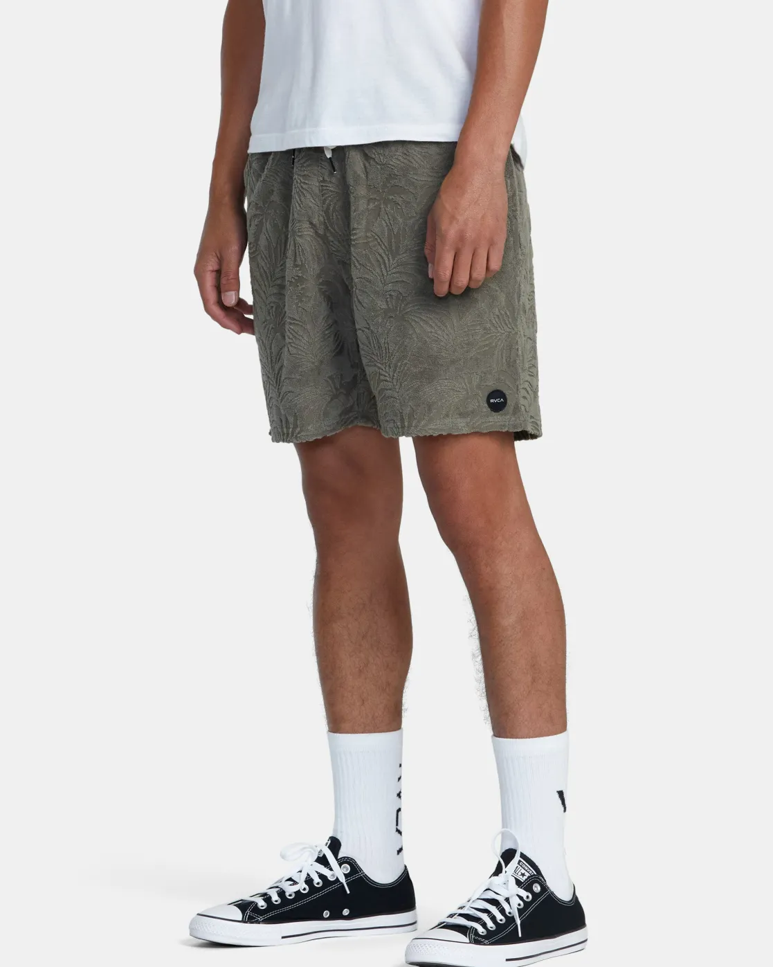 RVCA PALMS DOWN 17" ELASTIC WAIST SHORTS Mushroom Sale