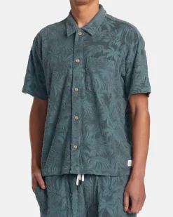 RVCA PALMS DOWN SHORT SLEEVE SHIRT Balsam Green