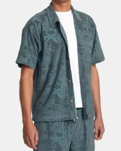 RVCA PALMS DOWN SHORT SLEEVE SHIRT Balsam Green