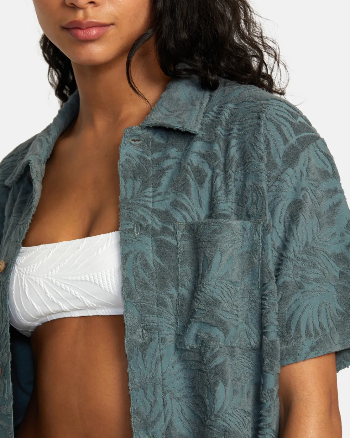 RVCA PALMS DOWN SHORT SLEEVE SHIRT Balsam Green