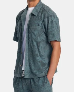 RVCA PALMS DOWN SHORT SLEEVE SHIRT Balsam Green
