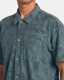 RVCA PALMS DOWN SHORT SLEEVE SHIRT Balsam Green