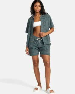 RVCA PALMS DOWN SHORT SLEEVE SHIRT Balsam Green