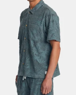 RVCA PALMS DOWN SHORT SLEEVE SHIRT Balsam Green