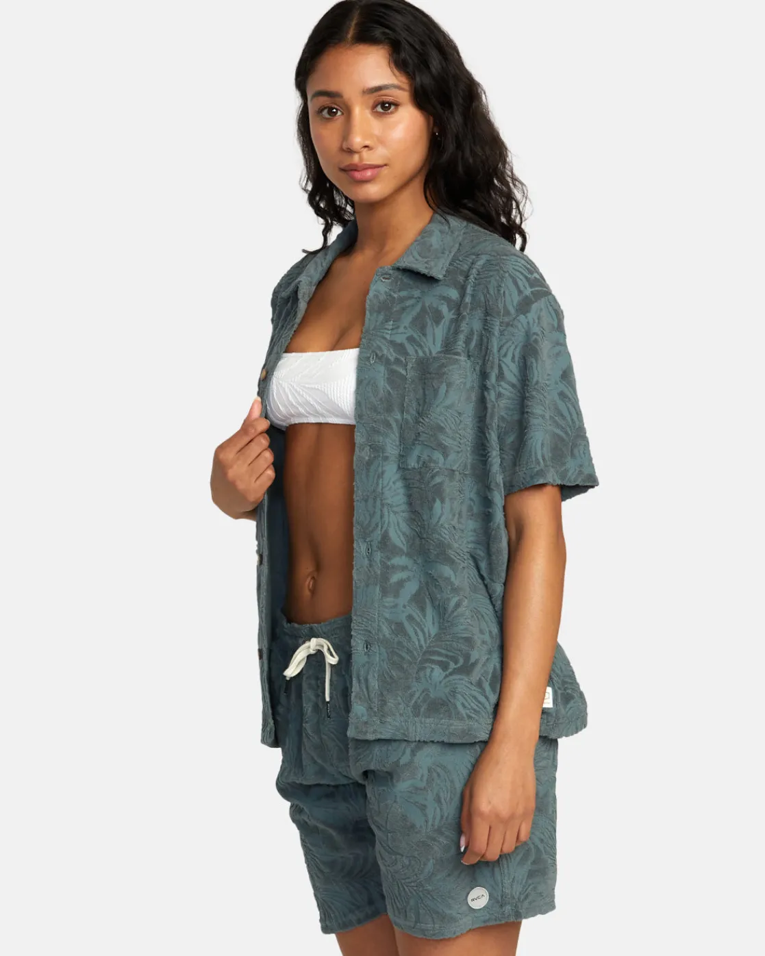 RVCA PALMS DOWN SHORT SLEEVE SHIRT Balsam Green