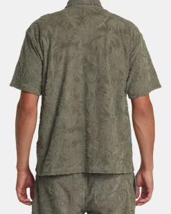 RVCA PALMS DOWN SHORT SLEEVE SHIRT Mushroom Hot