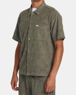 RVCA PALMS DOWN SHORT SLEEVE SHIRT Mushroom Hot