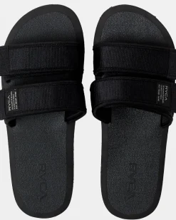 RVCA PEAK SLIDER SANDALS Black Online
