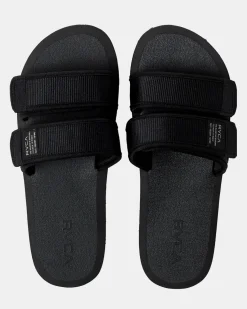 RVCA PEAK SLIDER SANDALS Black Online