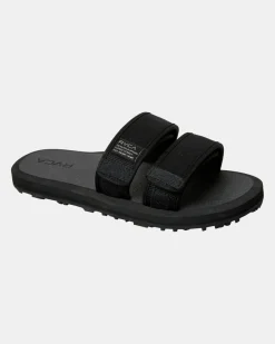 RVCA PEAK SLIDER SANDALS Black Online