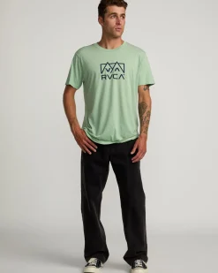 RVCA PEAKS TEE Granite Green Outlet