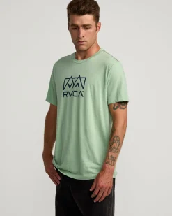 RVCA PEAKS TEE Granite Green Outlet
