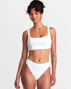 RVCA POINTE CORSET BIKINI TOP White Hot