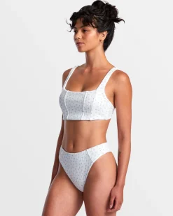 RVCA POINTE CORSET BIKINI TOP White Hot