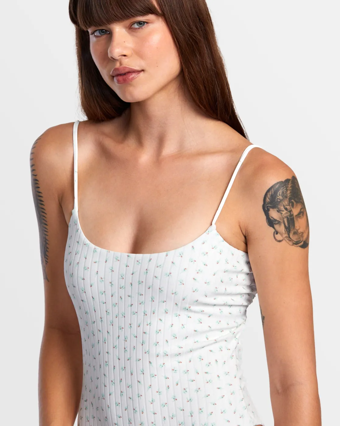 RVCA POINTE ONE-PIECE SWIMSUIT White New