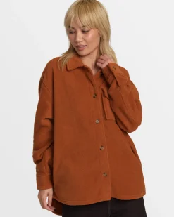 RVCA POLAR BIRDIE SHACKET OVERSHIRT Mocha Bisque Sale