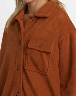 RVCA POLAR BIRDIE SHACKET OVERSHIRT Mocha Bisque Sale