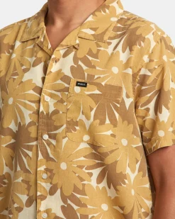 RVCA POP FLORAL SHORT SLEEVE SHIRT Khaki Discount