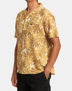 RVCA POP FLORAL SHORT SLEEVE SHIRT Khaki Discount