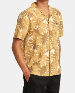 RVCA POP FLORAL SHORT SLEEVE SHIRT Khaki Discount