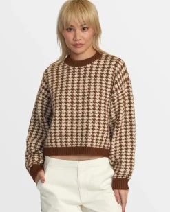 RVCA PREP SWEATER Mocha Bisque New