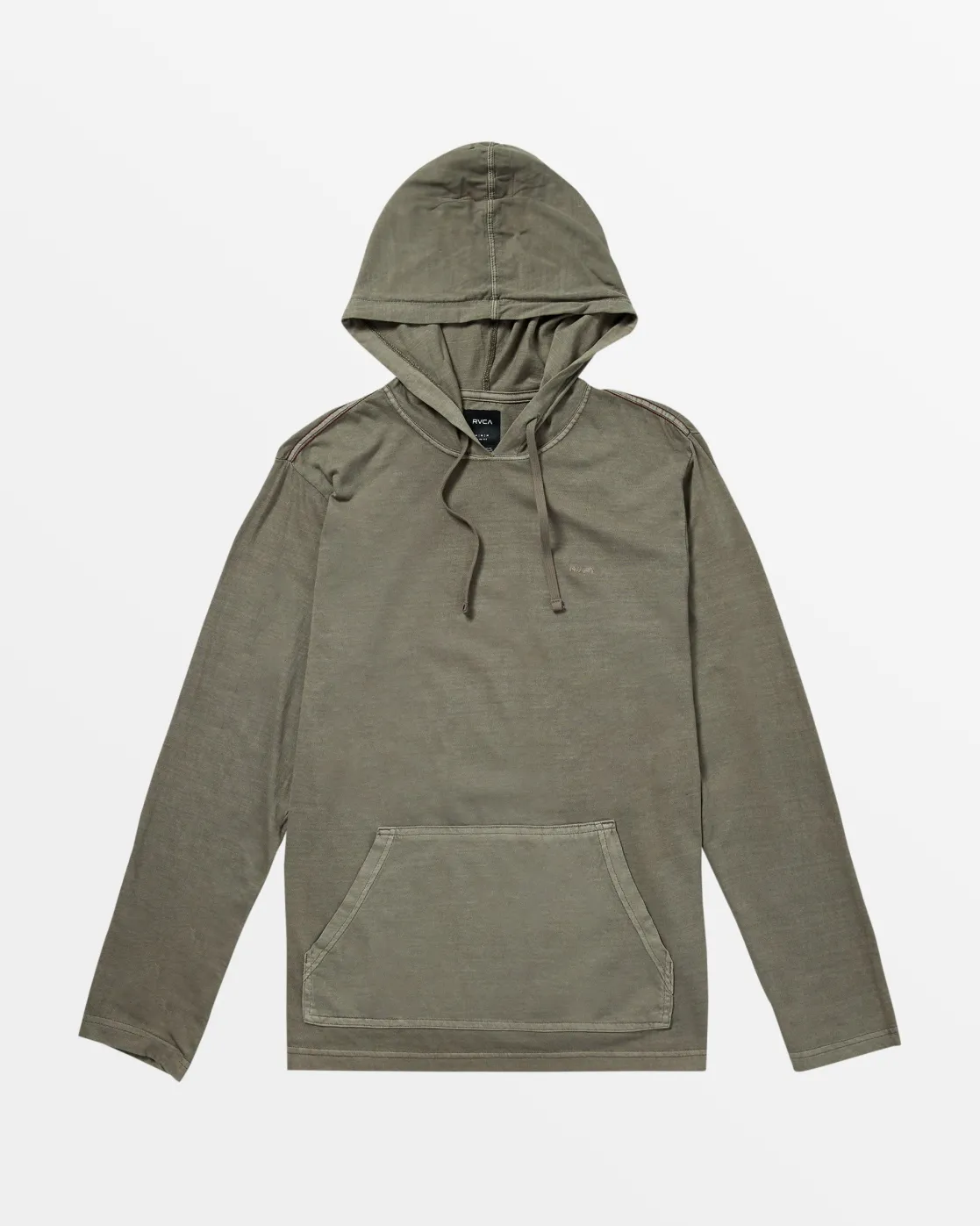 RVCA PTC PIGMENT HOODED LONG SLEEVE TEE Mushroom Sale