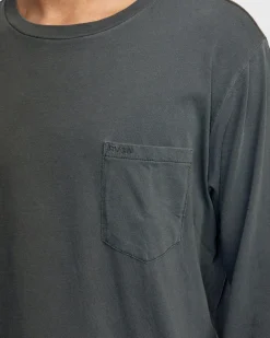 RVCA PTC PIGMENT LONG SLEEVE TEE Pirate Black Clearance
