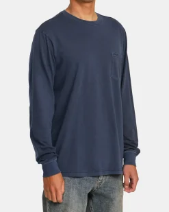 RVCA PTC PIGMENT LONG SLEEVE TEE Moody Blue Online