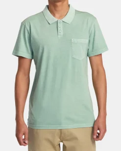 RVCA PTC PIGMENT POLO SHIRT Green Haze New
