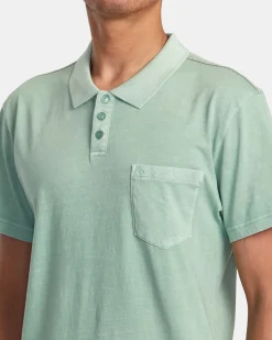 RVCA PTC PIGMENT POLO SHIRT Green Haze New
