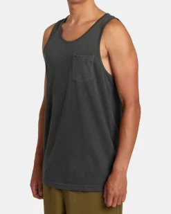 RVCA PTC PIGMENT TANK TEE Pirate Black Sale