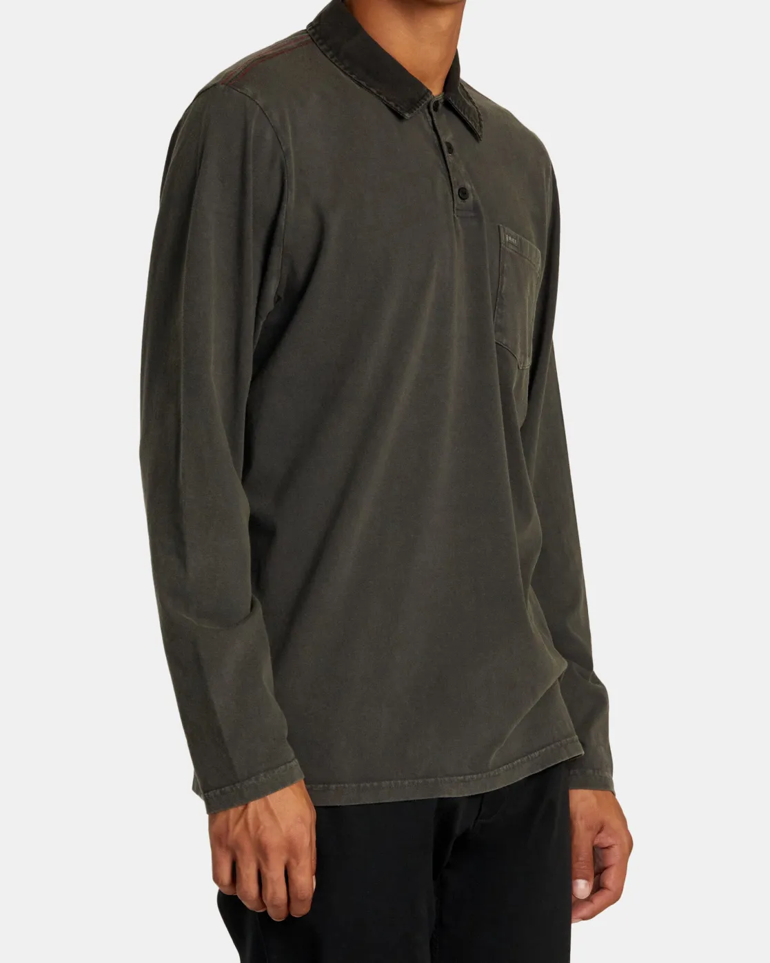 RVCA PTC POLO II LONG SLEEVE SHIRT Pirate Black Clearance