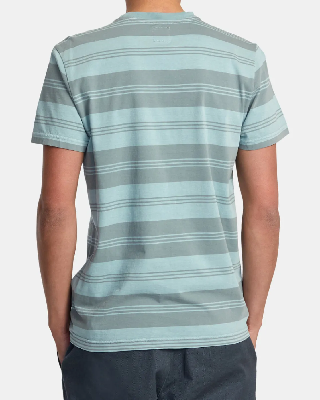 RVCA PTC STRIPE SHORT SLEEVE KNIT Light Blue New