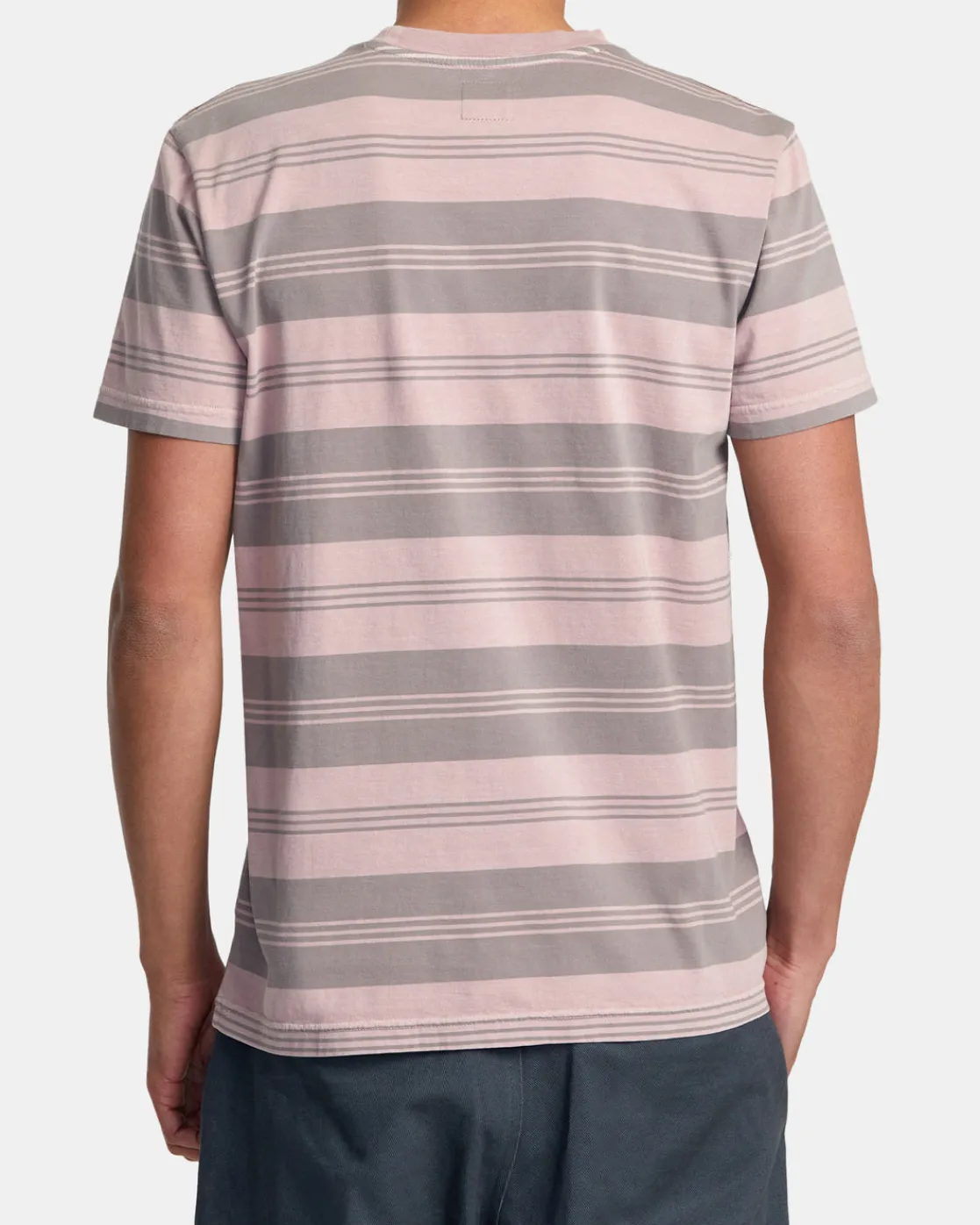 RVCA PTC STRIPE SHORT SLEEVE KNIT Pale Mauve Hot
