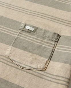 RVCA PTC STRIPE SHORT SLEEVE KNIT Latte Outlet