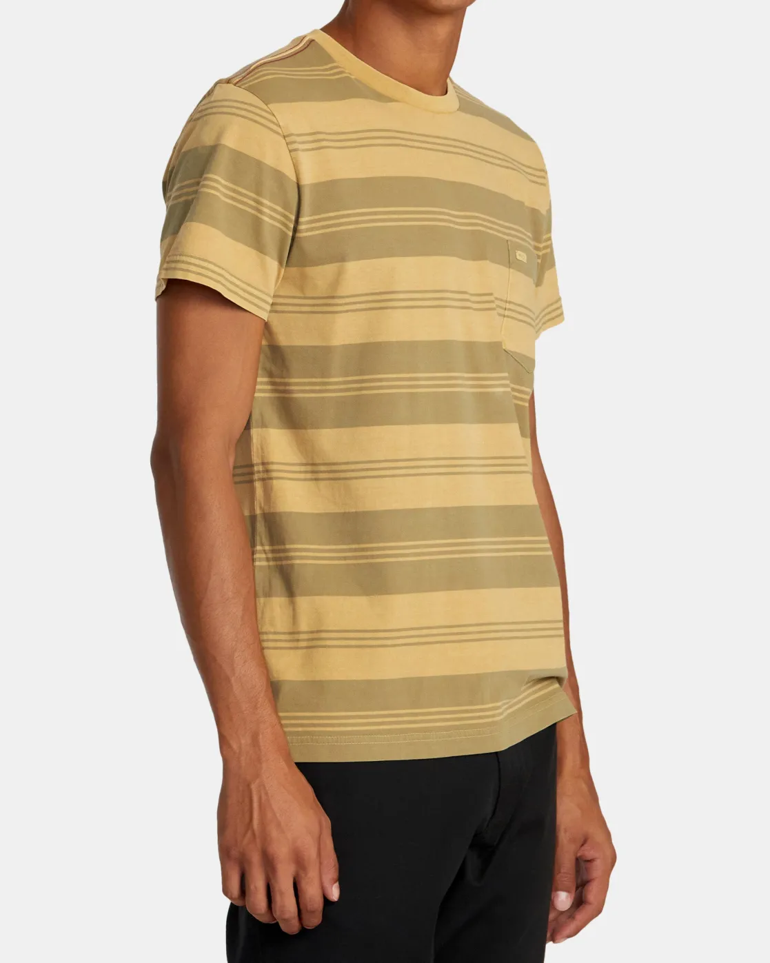 RVCA PTC STRIPE SHORT SLEEVE KNIT Ochre Sale