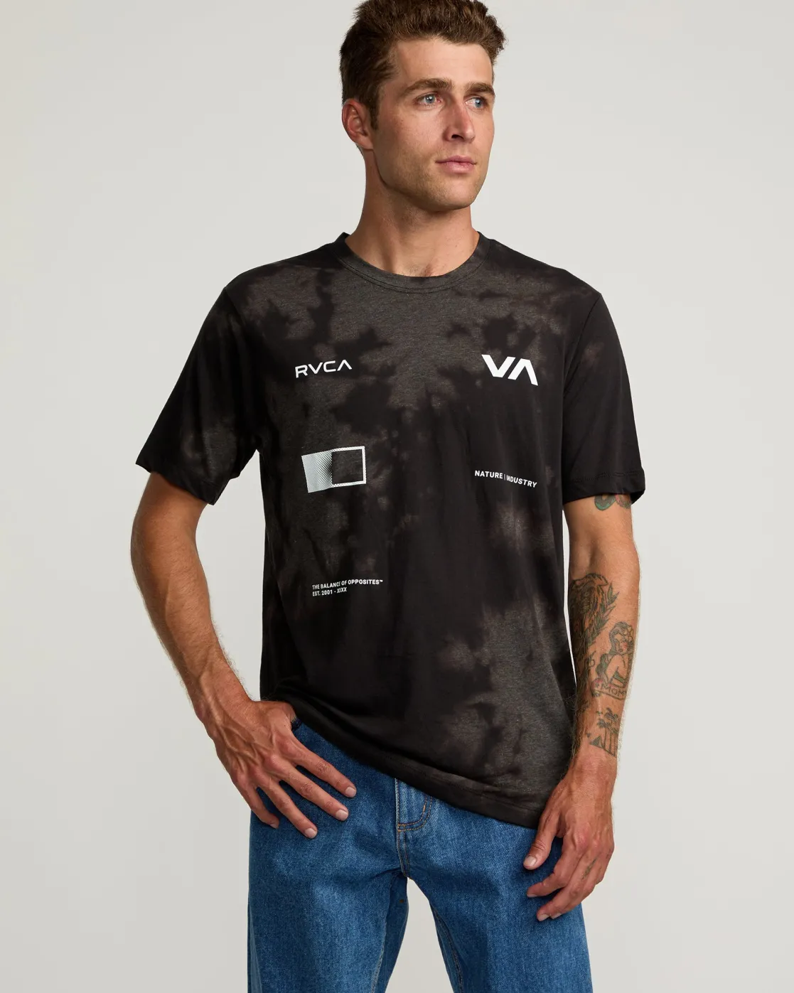 RVCA RADIATE TEE Washed Black Sale