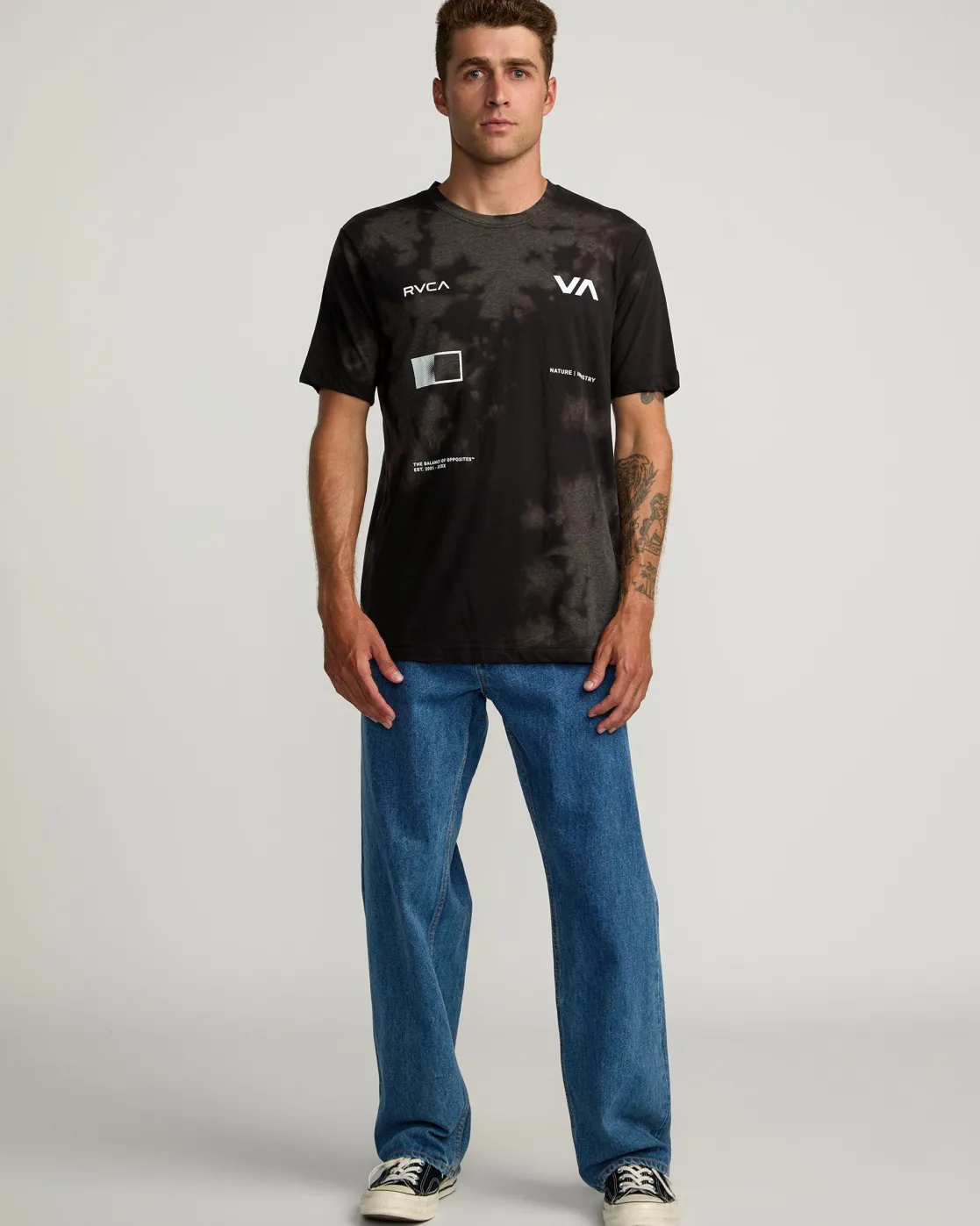 RVCA RADIATE TEE Washed Black Sale