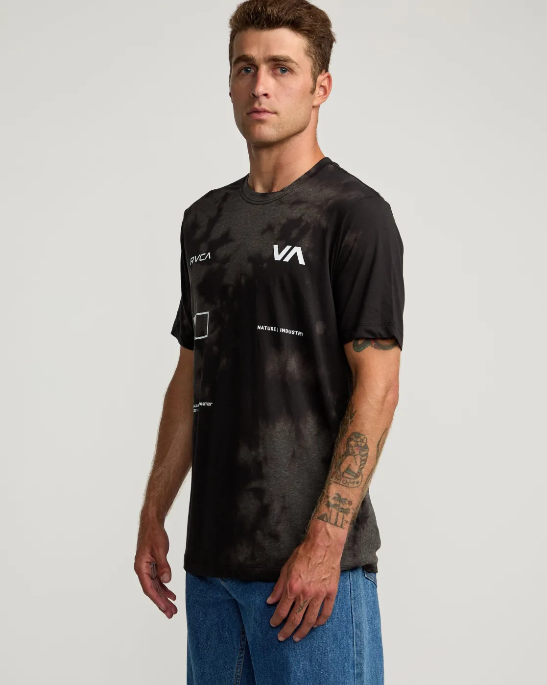 RVCA RADIATE TEE Washed Black Sale