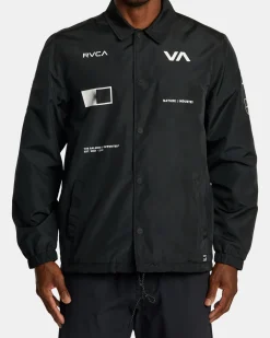 RVCA RADIATE WINDBREAKER COACHES JACKET Black Clearance
