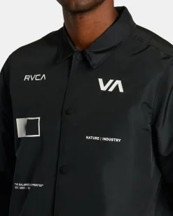 RVCA RADIATE WINDBREAKER COACHES JACKET Black Clearance